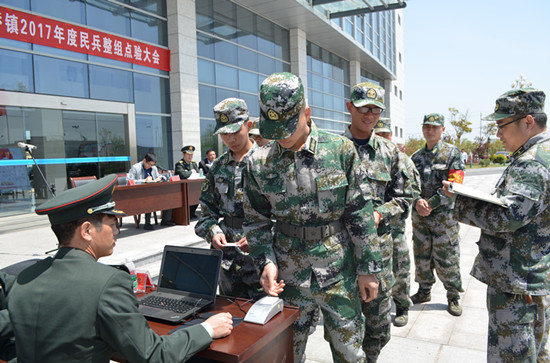 大桥镇2017年民兵整组点验展风采